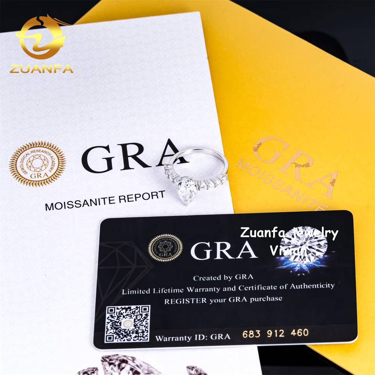 Fashion Sterling Silver 925 GRA Certificetation Iced Out VVS Moissanite Diamond Fine Jewelry Women Wedding Rings