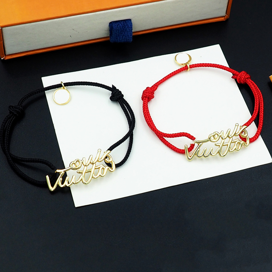 Brass Designer Bracelet Classic Letter Women Men Couple Lovers Rope Bangle Copper Bracelets Designer Luxury Jewelry Jewelry Accessory High Quality