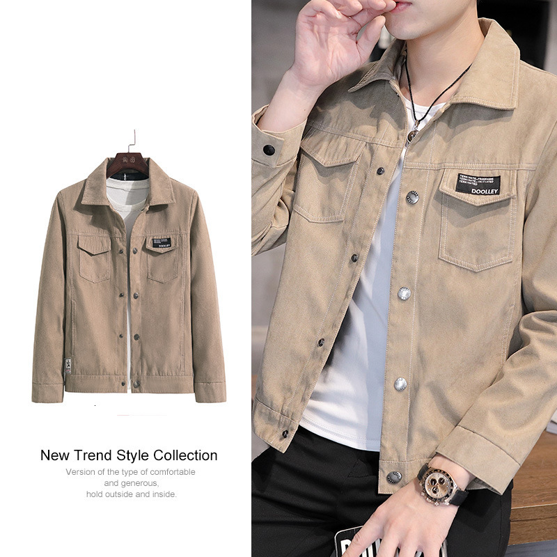 Stylish Men's Jacket Spring Autumn New Designer Hoodie Jacket Tracksuit Men Polo Veste Coat Workwear Jacket Denim Top Trendy Casual Turn-down Col