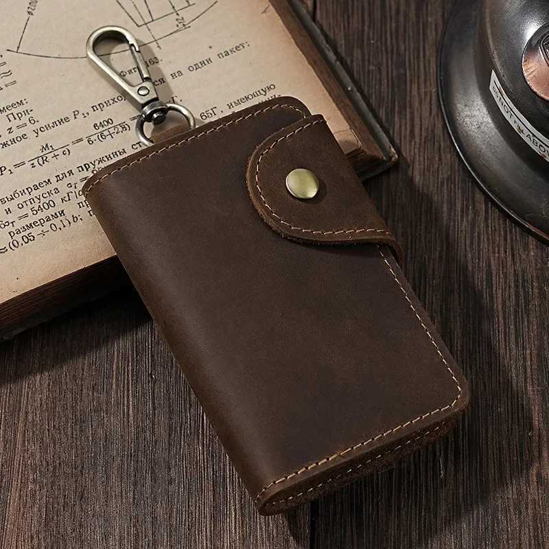 Men Genuine Leather Key Wallet Portable Car Key Pouch Bag Vintage Card Holder Case Household Keys Storage Bag Unisex Keys Case Z251023