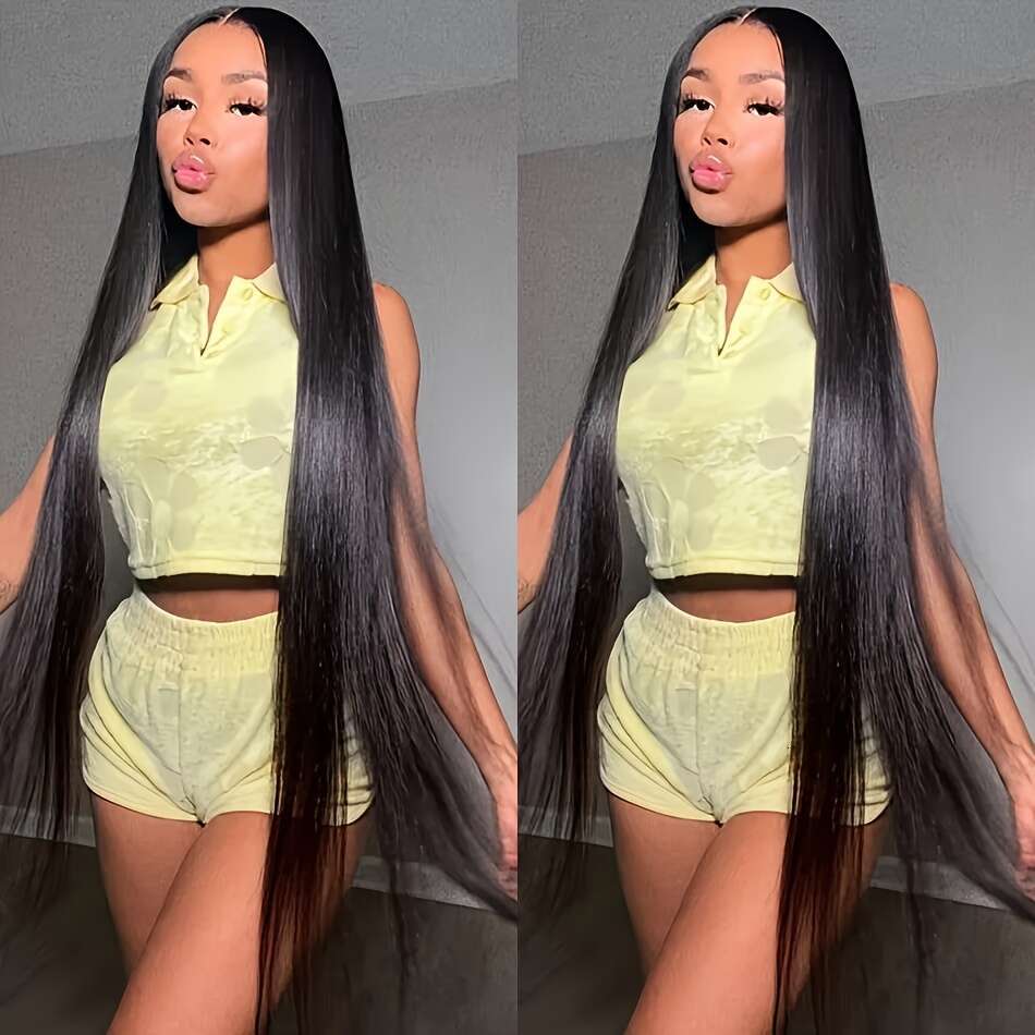 20nch-38inch Bone Straight HD 13x6 Glueless Wigs Human Hair Frontal PrePlucked for Women 200%Density, Lace Front Ready to Wear Hiensity Wig, Handtied 