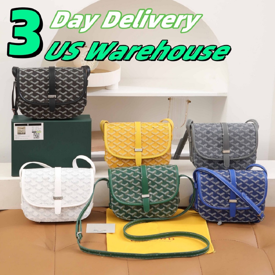 Designer Bag Luxury Bag Shoulder Bag Handbag Crossbody Purse Tote Fashion Bag Wallet Bag High-quality women's Bag Green small square Bag letter label leather