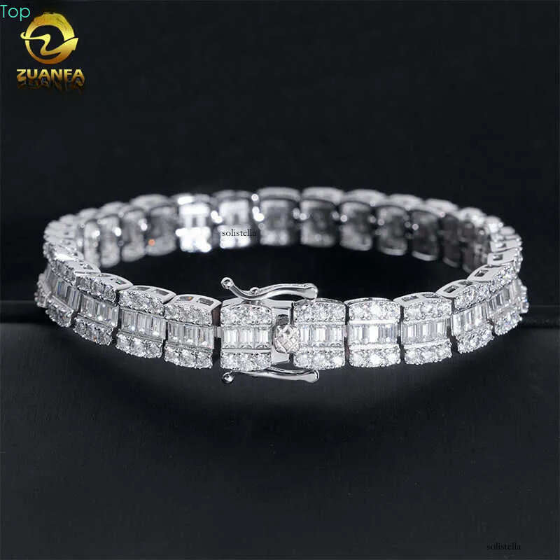 Dia hair new sterling sier VVS moissanite 8.5mm mens and womens jewelry accessories hip-hop bracelet