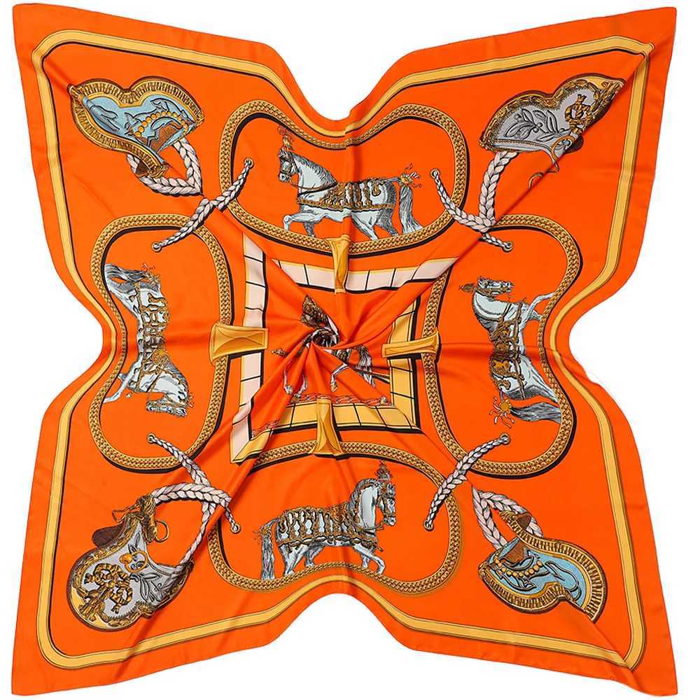 130cm New Design Warhorse Brand Square Scarf Women 2023 Twill 100 Silk Scarf Fashion Shawl Bandana Kerchief Scarves For Ladies C251024