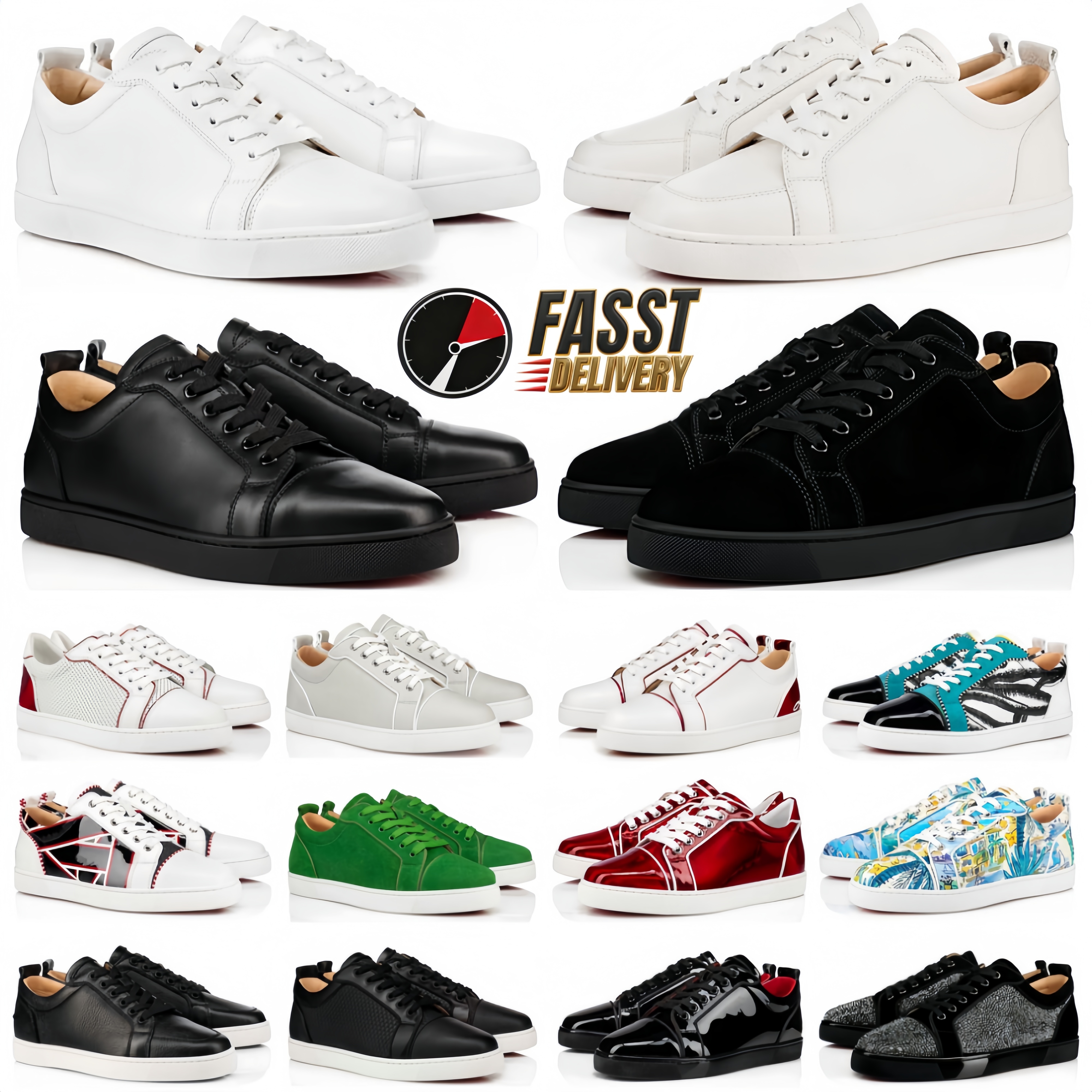 Designer Loafers Shoes Men's Leather Sneakers Shoes Red Rubber Bottom for Business Formal Wear Trendy Casual Pointed Toe Flat Shoes