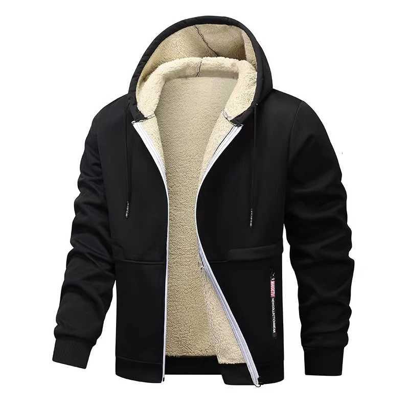 Animal Game Casual Hoodies for Men Heavyweight Fleece Sweatshirt Thick Sherpa Lined Hooded Zipper Jacket Thick Streetwear Coats Z251024