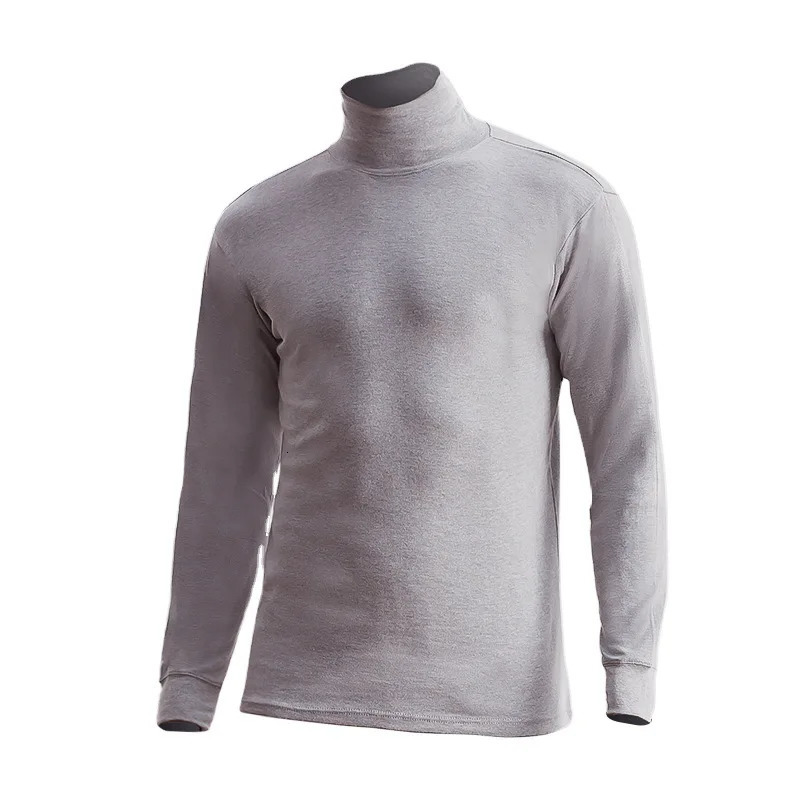 Turtleneck Undershirt Men Thin Cotton Sweater Blouse Cotton Long Sleeve 100 Cotton Thermal Underwear Shirt compression tshirt 251018