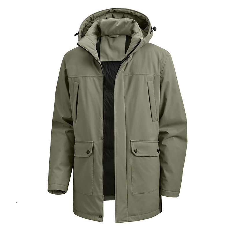 Designer Hoodie Jacket Tracksuit Men Polo Veste Coat 2025 Winter Jacket Cross-border E-commerce Men's Jacket New Mid-length Windproof Stand Colla
