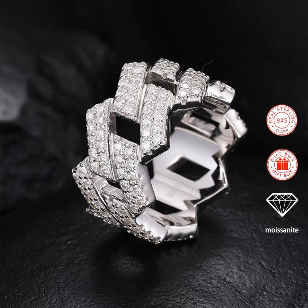 1PC Vvs Moissanite Ring 925 Sterling Silver Rings for Men 18k Gold Plated Fine Fashion Jewellery Diamond for Women Men