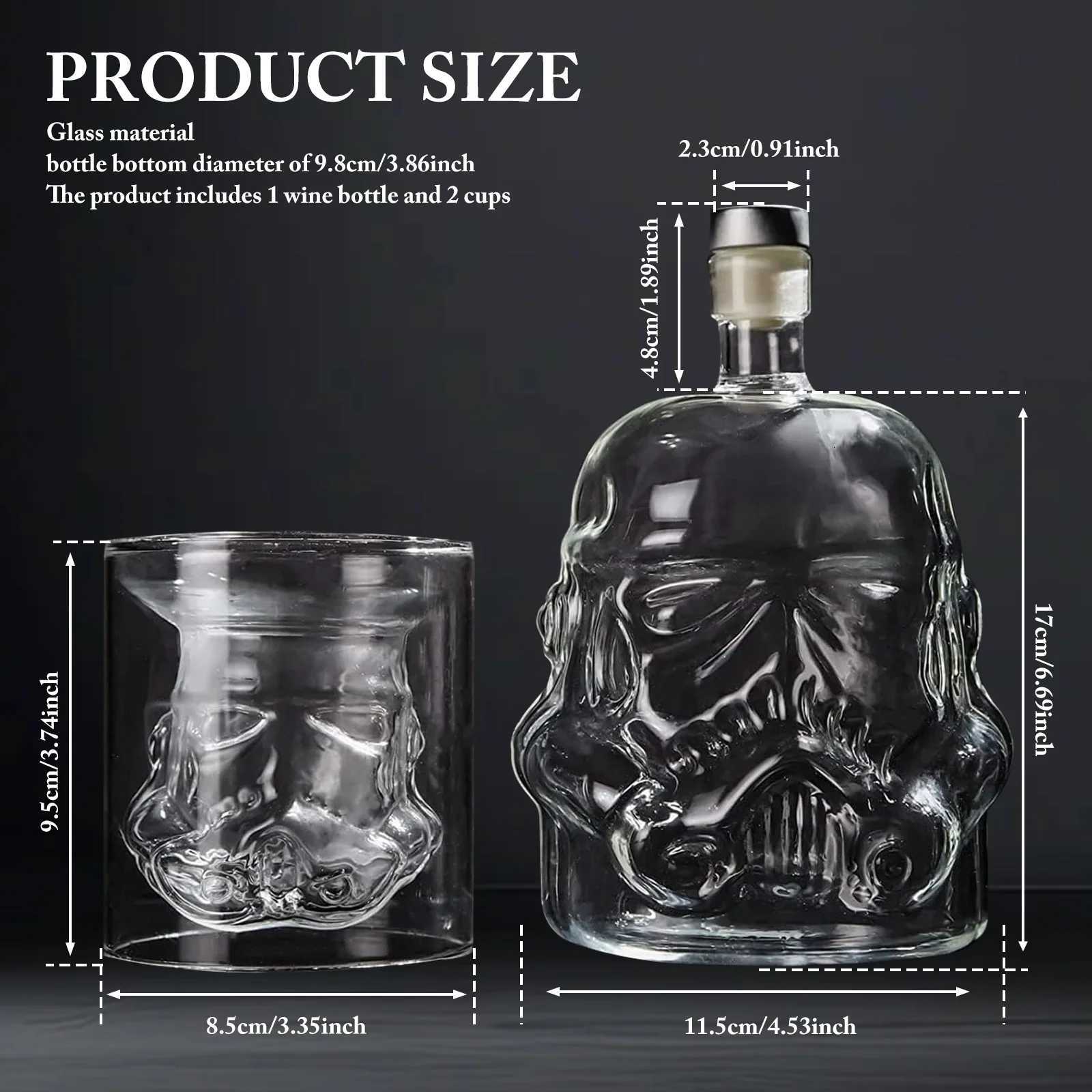 Whiskey Decanter with 2 es 750ml Transparent Wine Decanter Creative Bourbon Decanter and Set Whiskey Decanter Y251024