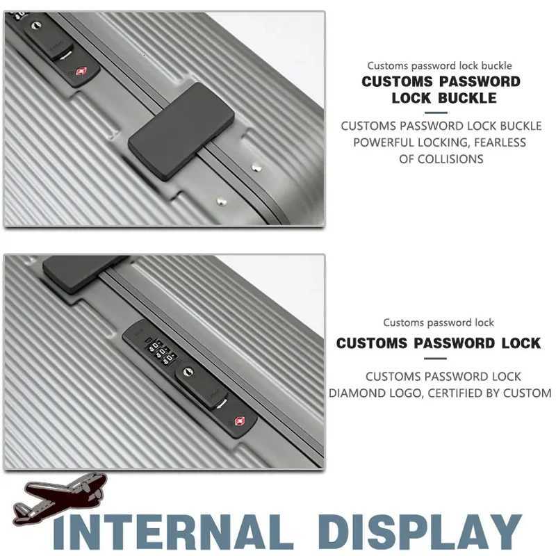 Aluminum Alloy Frame Suitcase with TopOpening ABS Design Universal Wheels and Customs Code Lock for TravelW251024