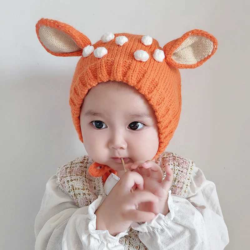 Cute Cartoon Baby Ear Protection Cap Winter Warm Infant Woolen Knitted Hat 636M Boy Girl Crochet Bonnet Toddler Beanie HeadgearL251024