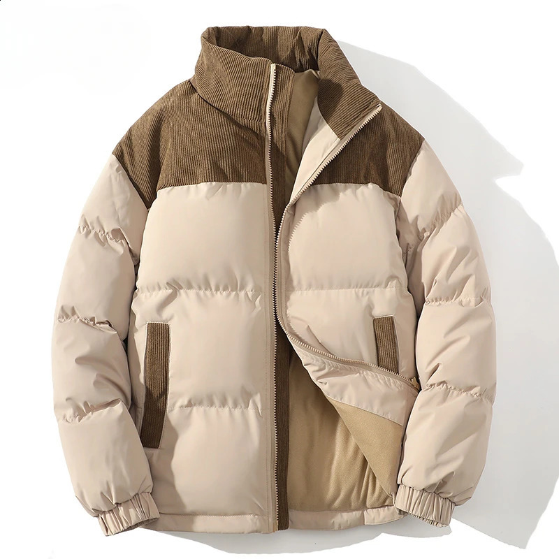 Winter Parkas Jacket Men Women Solid Patchwork Parkas Coat Loose Warm Thick Couple Jacket Korean Outwear Male Unisex Pink Green 251020