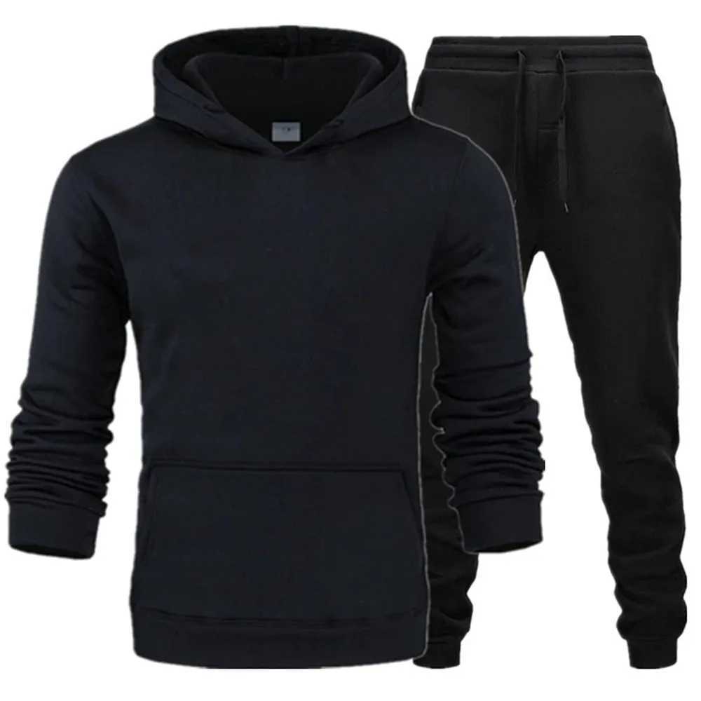 2025 winter hoodies suits men fashion Fleece red hoodie black Brand pants Casual Jogger suit tracksuit sweatshirt woman pulloverT251024