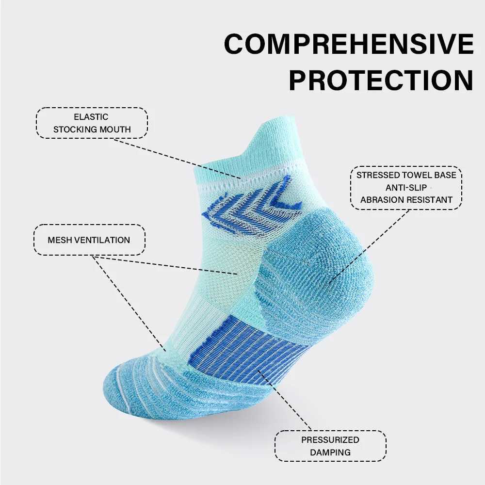3Pairs Breathable Mesh Athletic Terry Socks Cushioned Moisturemanaging Durable Reduces Foot for Running Hiking Sports Men Women Y251024
