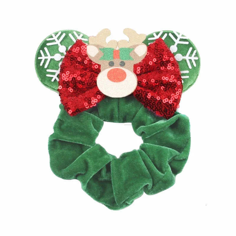 Disney Merry Christmas Ponytail Holders with Glittery Tails by Mickey Mouse - Stylish Child Hair Decor designer
