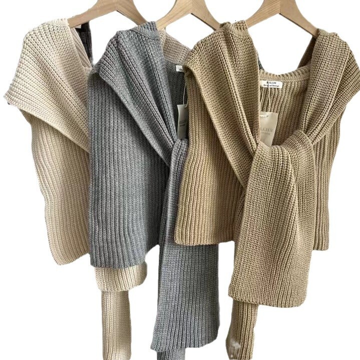 Outdoor Warm for Women, Autumn and Winter, Face-Slimming Shawl Scarf, Fashionable Casual Versatile Knitted Hat