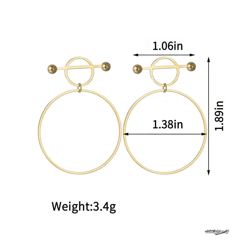 Gold-Plated Hoop Earrings: Stainless Steel Fashion Jewelry For Women - Circle Design Ddmylovely