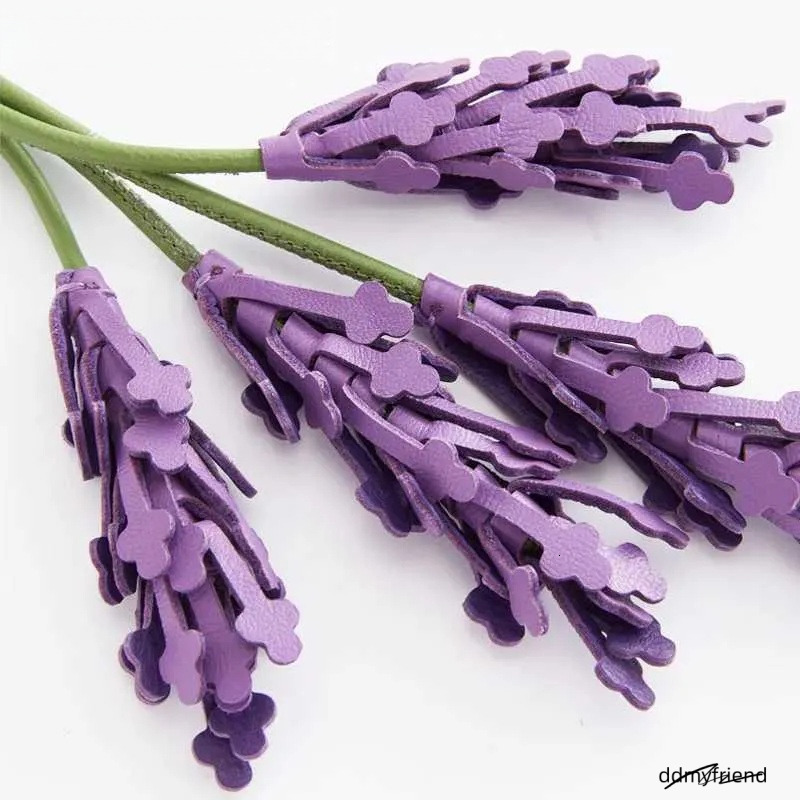 Lavender Leather Charm Purple Flower Keychain Pendant Decoration High Girl Gift Bag Accessories Z250611 Ddmyfriend