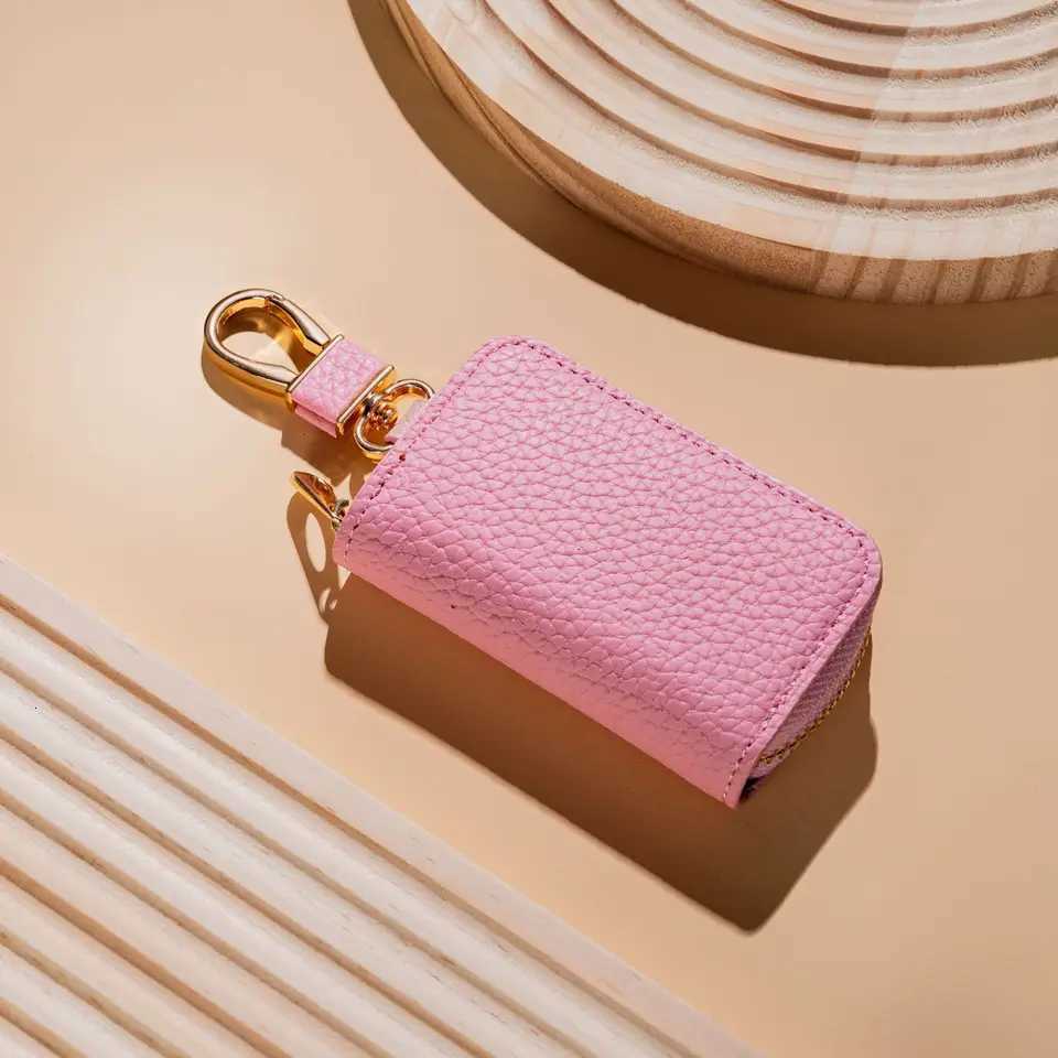 Fashionable Lychee Pattern Car Key Bag Universal Model Men and Women Storage Key Leather Case Mini Key Holder Keyring Wallet Z251023