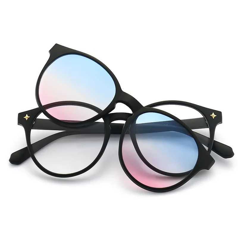 6 In 1 Custom Men Women Polarized Optical Magnetic Sunglasses Clip Magnet Clip on Sunglasses Polaroid Clip on Sun Glasses FrameT251024