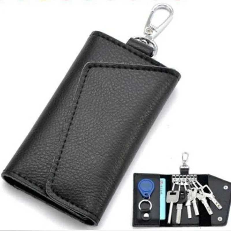 Hot sale PU Leather Keychain Men Women Key Holder Organizer Pouch Cow Split Car Wallet Housekeeper Case Mini Card Bag Z251023