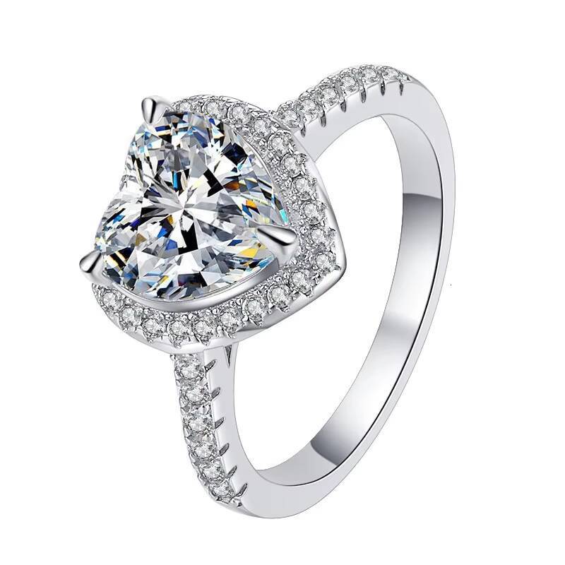 100 Real Moissanite Ring D VVS1 Moissanite Diamond1ct S925 Sliver Wedding Rings for Women