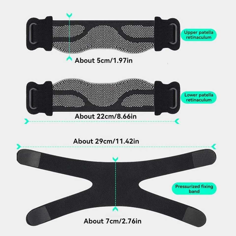 GTUBIKE 1PCS Upgraded With Double Patella Straps Anti Slip Silicone Sports Knee Pads That Are Adjustable StableShockAbsorbingW251024