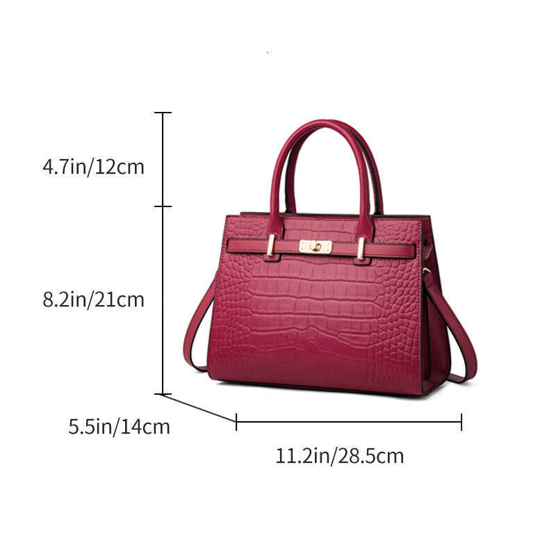 Zooler Handbag ZOOLER Women's Genuine Alligator-Texture Handbag Elegant Golden-Tone Hardware & Adjustable Crossbody/Handbag Strap, Zipper Closure