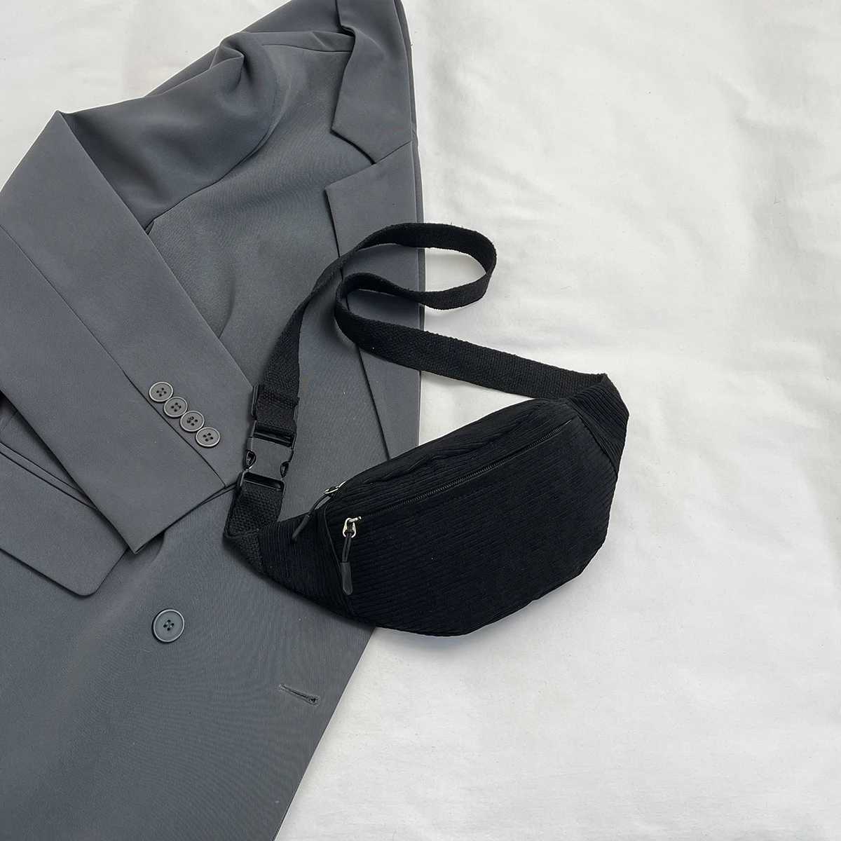 Waist Pack Bags Corduroy Fanny Pack Street Style Chest Bag Fashion Shoulder Crossbody Bags Casual Waist Belt BagL251024