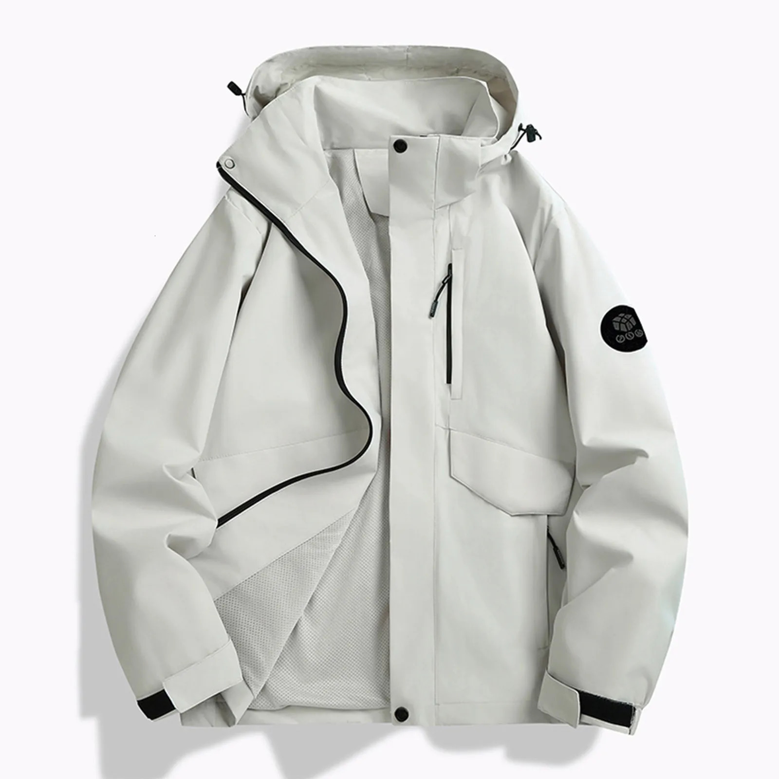 Autumn Womens Lightweight Hiking Jackets Solid Color Loose Hooded Windbreaker Outdoor Windproof Waterproof Rain Jackets Coat 251022