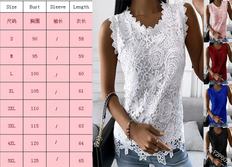 Women's Clothing 2025 Summer New Top Vest Lace Blouse
