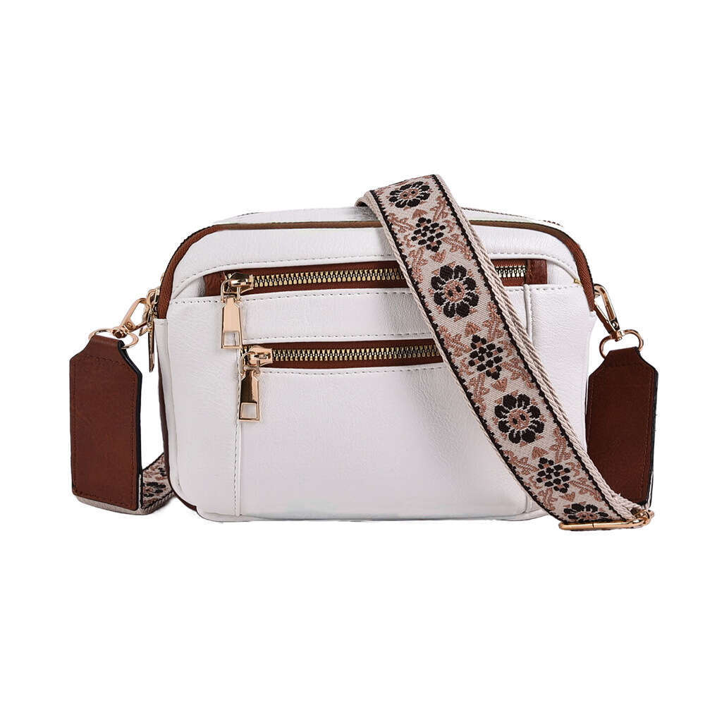 New Versatile Casual PU Women's Simple High-end Shoulder Large Capacity Wide Strap Crossbody Bag Trendy