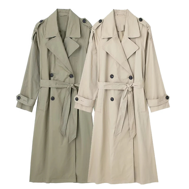 Willshela Women Fashion With Belt Solid Double Breasted Trench Vintage Lapel Neck Long Sleeves Female Chic Lady Outfits 251021