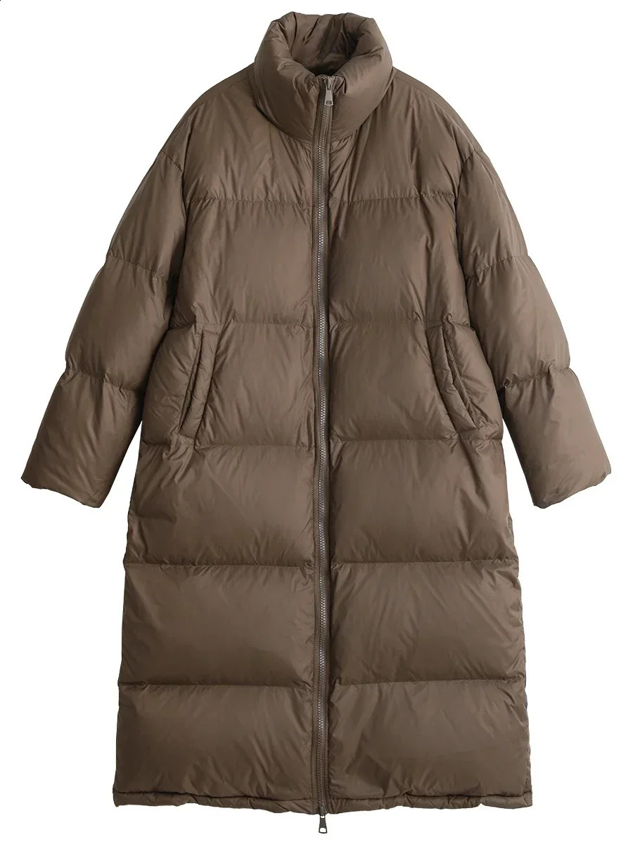 CHIC VEN Women Down Coats Long Thick Warm Down Jackets Overcoat White Duck Down Loose Casual Jacket Autumn Winter 251020