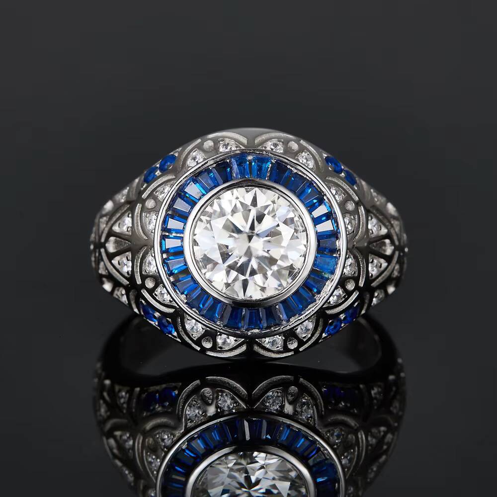 The 925 Silver 3carat Moissanite Ring Is Suitable for Mens Hiphop Retro Fashion Gatherings Birthdays and Other Occasions