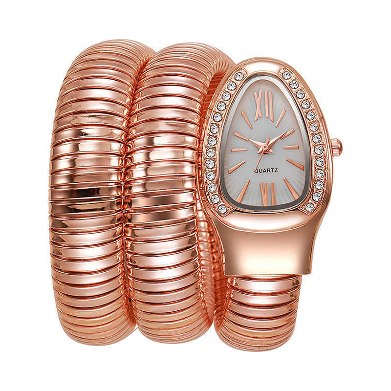 Honghong SnakeShAPed WATCH Womens Fashion WATCH Creative HipHop Quartz WATCH Personality WATCH Z20251024