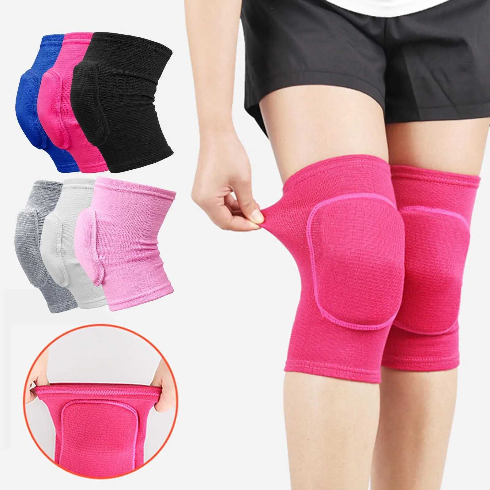 2pcs Sports Compression Knee Pads Elastic Knee Protector Thickened Sponge Knee Brace Support for Dancing Workout TrainingW251024