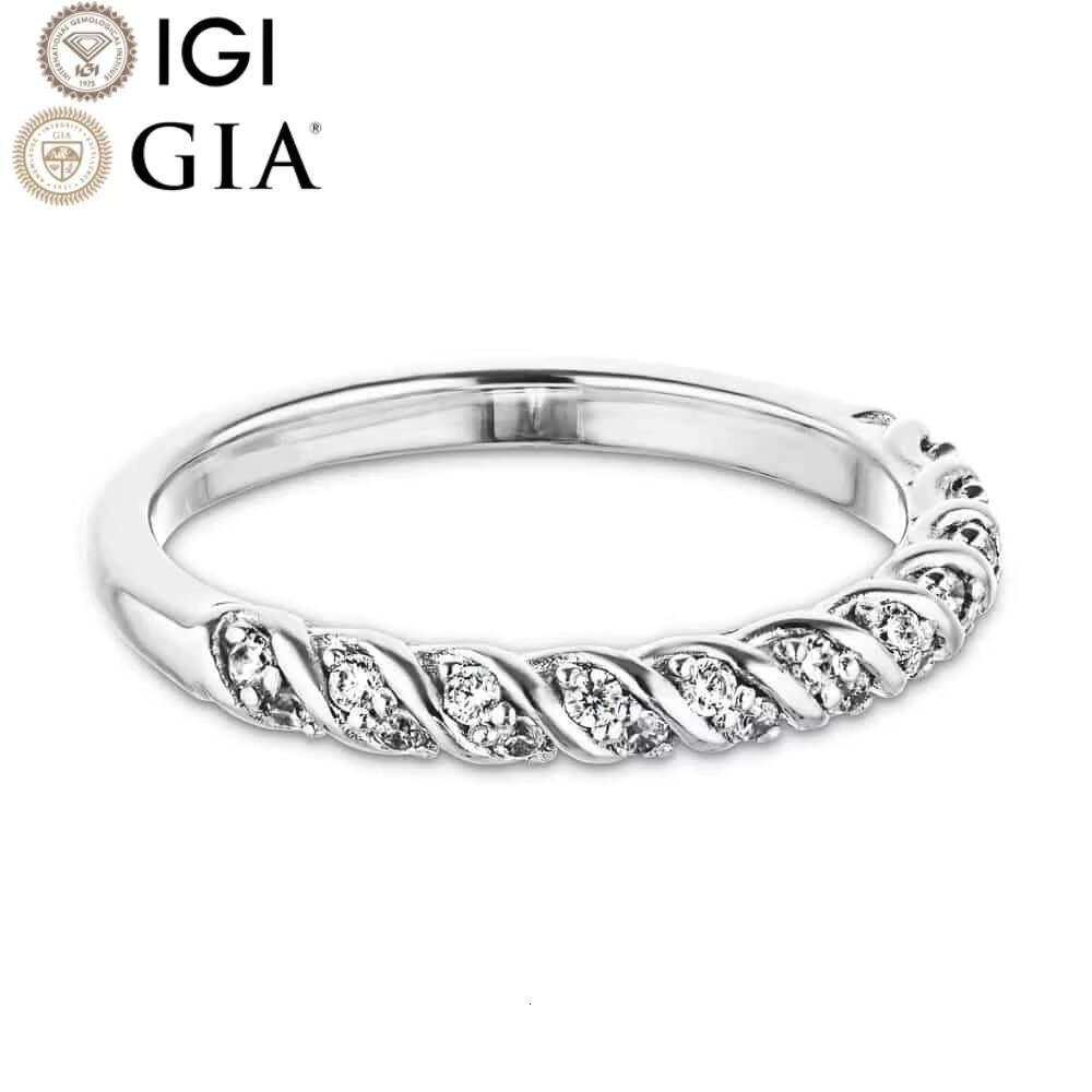Gia Igi Certified VVS CVD LabGrown Created Diamond 14K18K Solid Gold Half Eternity Wedding Band Ring for Rhodium Parties