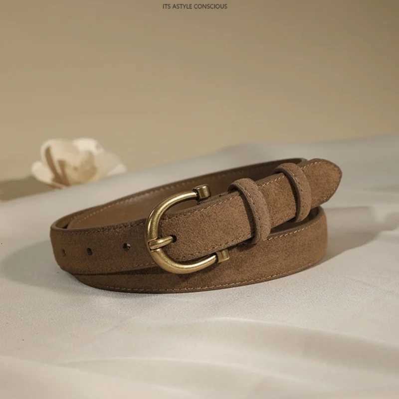 Gifts Luxury Design Suede Leather Belt Trendy Casual Business Waist Strap Versatile Pin Buckle Waistband W251024