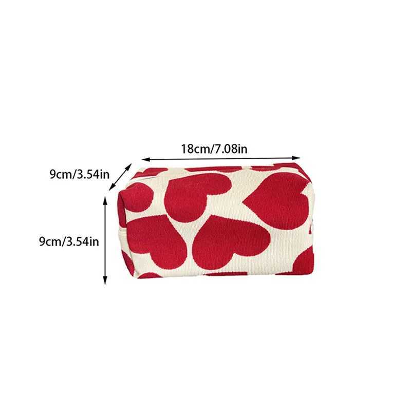 Women Large Capacity Heart Print Pattern Makeup Bag Clutch Cosmetic Organizer Travel Wash Toiletries Storage Bag Makeup PouchT251024