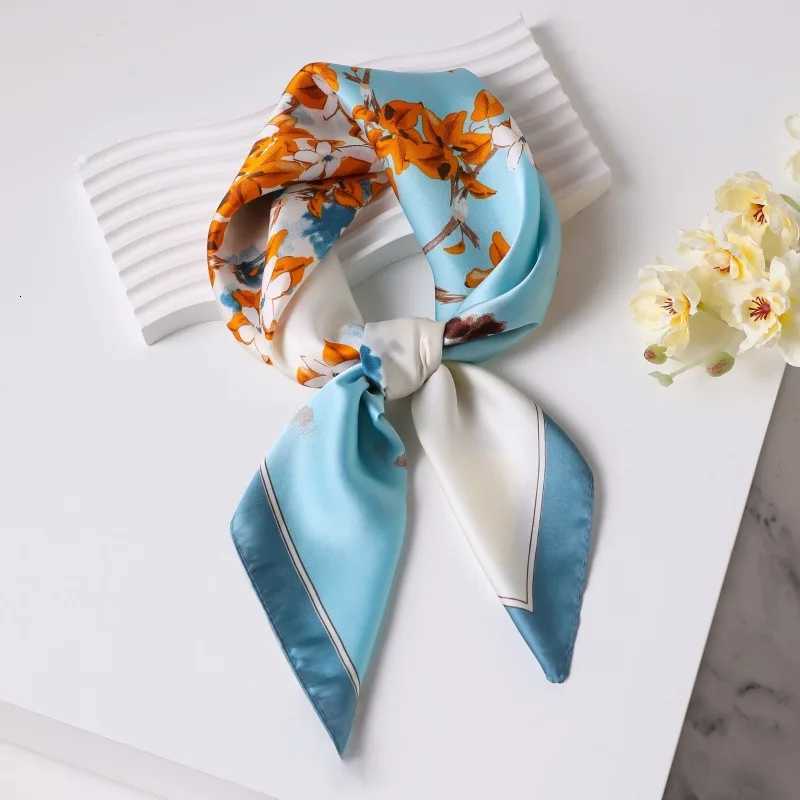Luxury Printed Silk Scarf Wen Simated Silk Elegant e Versatile Heaear Bag Accories Clothing Fashion Square Scarf Y251024