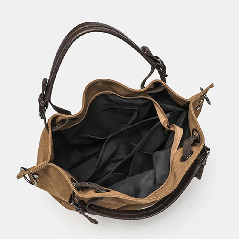Fashion Womens Tote Bag Large Capacity Canva Shoulder Versatile Casual Crossbody Bags Ruched Female Handbag 251018