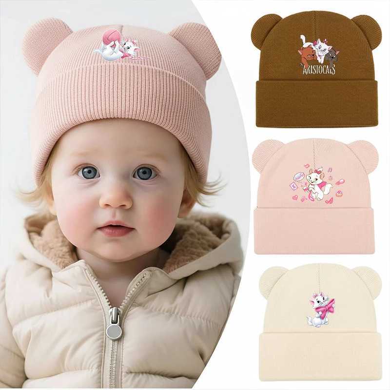 Marie CatNewborn Autumn Winter Baby Warm Knitted Hats with Pom Kids Knit Beanie Hat Children Hat for Boys Girls AccessoriesL251024