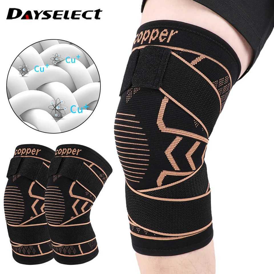 Sports Copper Ion Knee Pads Nonslip Knitted Nylon Knee Pads Patella Wear Tendon Injury Fitness Jump Rope Basketball Men WomenW251024