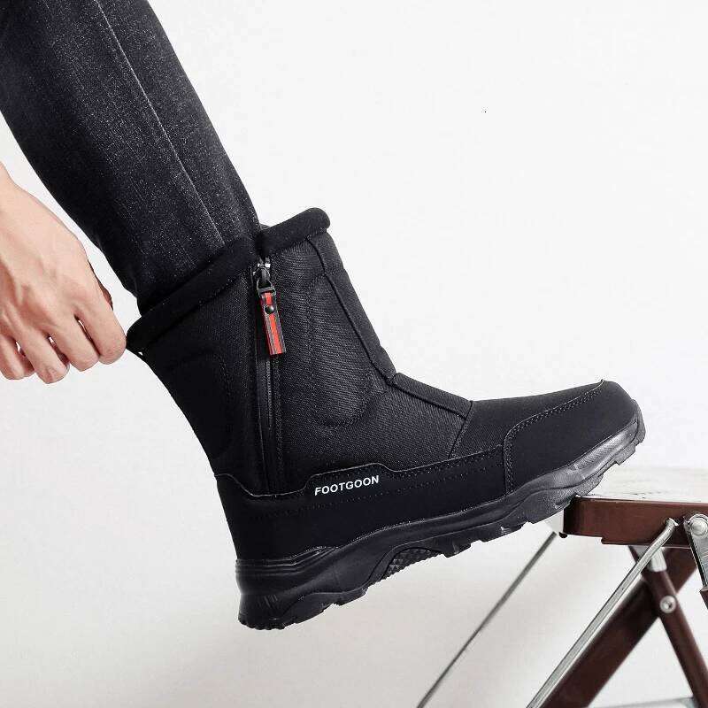 Warm Snow Boots Men For Winter Outdoor Fashion Simple Comfortable Anti Slip Wear-Resistant Cotton Shoes
