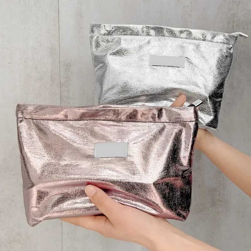 2024 New Simple Portable Large Capacity Outdoor Storage Handbag Shiny Sequins Clutch Skincare Cosmetic Toiletries Clutch BagT251024