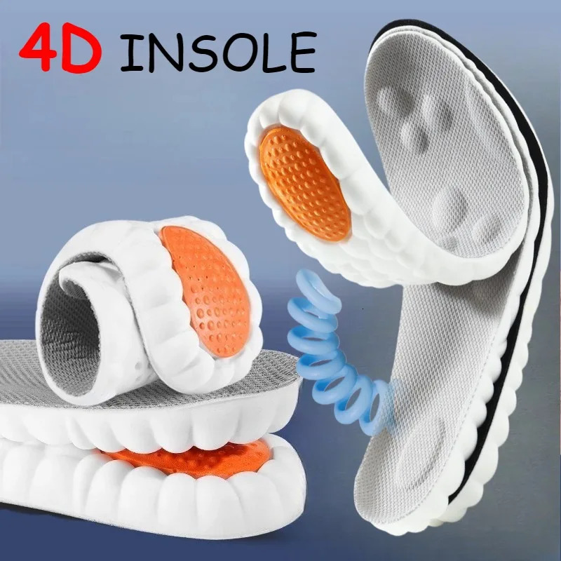 1Pair 4D Latex Sports Shock Absorption Insole PU Memory Foam Breathable Arch Support Orthopedic Shoes Pad251020