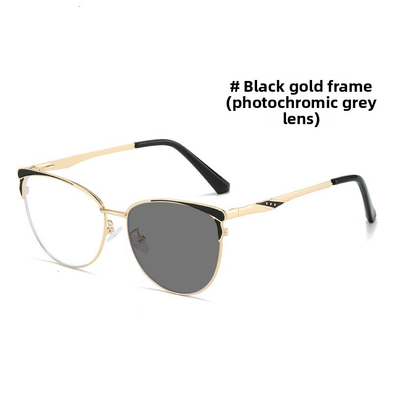 Color Changing Glasses New Fashion Frame Metal Cat Eye Anti Blue Light Fresh Style YuSt7166 Can Be Paired With Myopia
