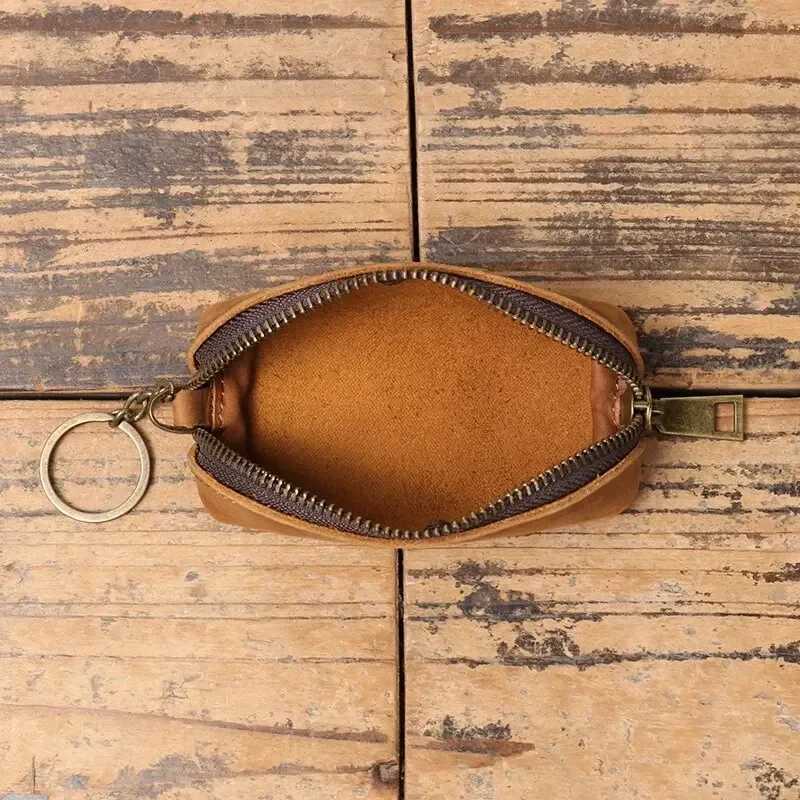 Genuine Leather Coin Purse Vintage Zipper CluTCh Wallet RETRO Holder Card Case Womens Key Holder Organizer Pouch Z251023